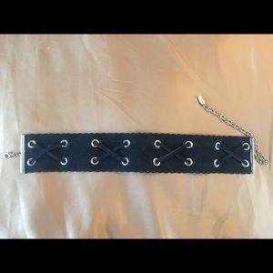 Free People navy suede adjustable choker